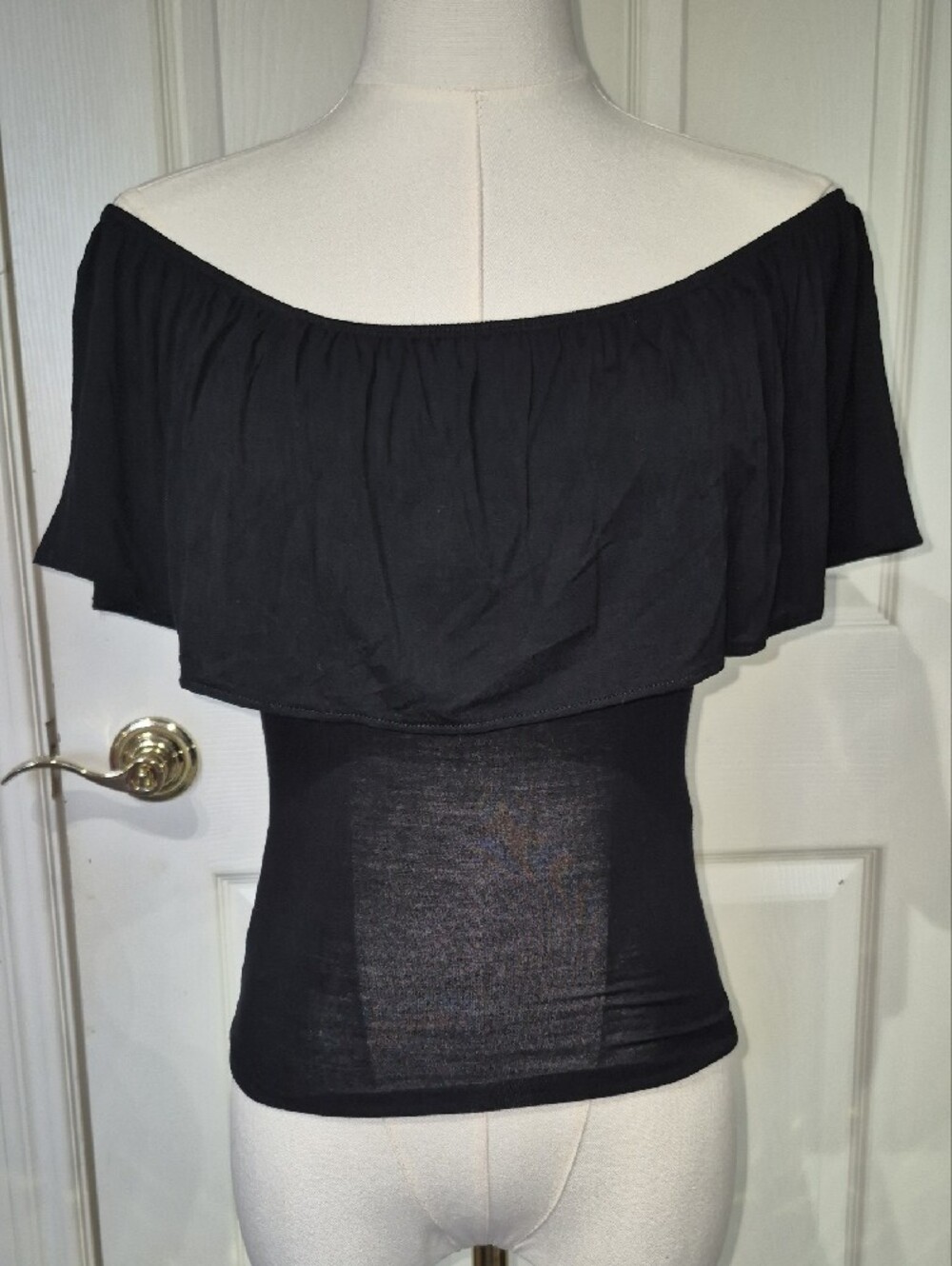 Garage Black Off-Shoulder Midi Tee NWT